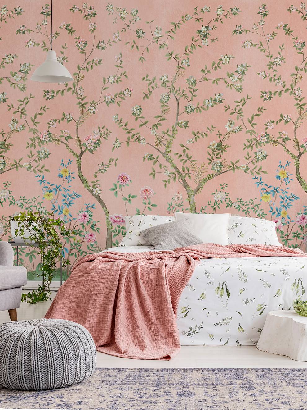 Soothing Forest and Flowers Wallpaper Mural