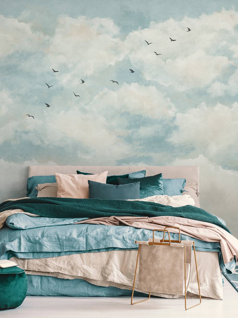 Soothing Skies Bird Flight Panoramic Wallpaper