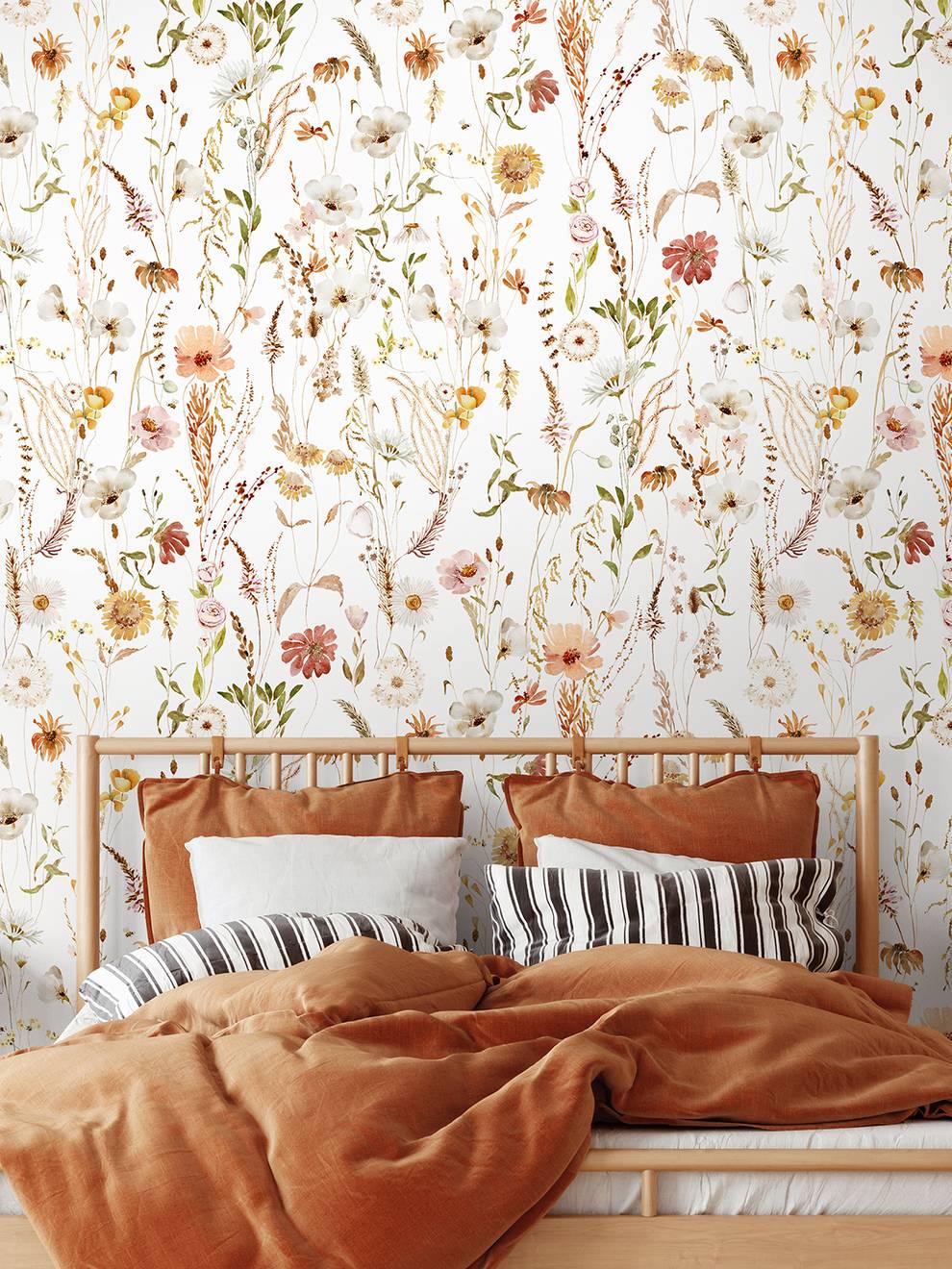 Delicate Wild Bloom Garden Wallpaper Mural