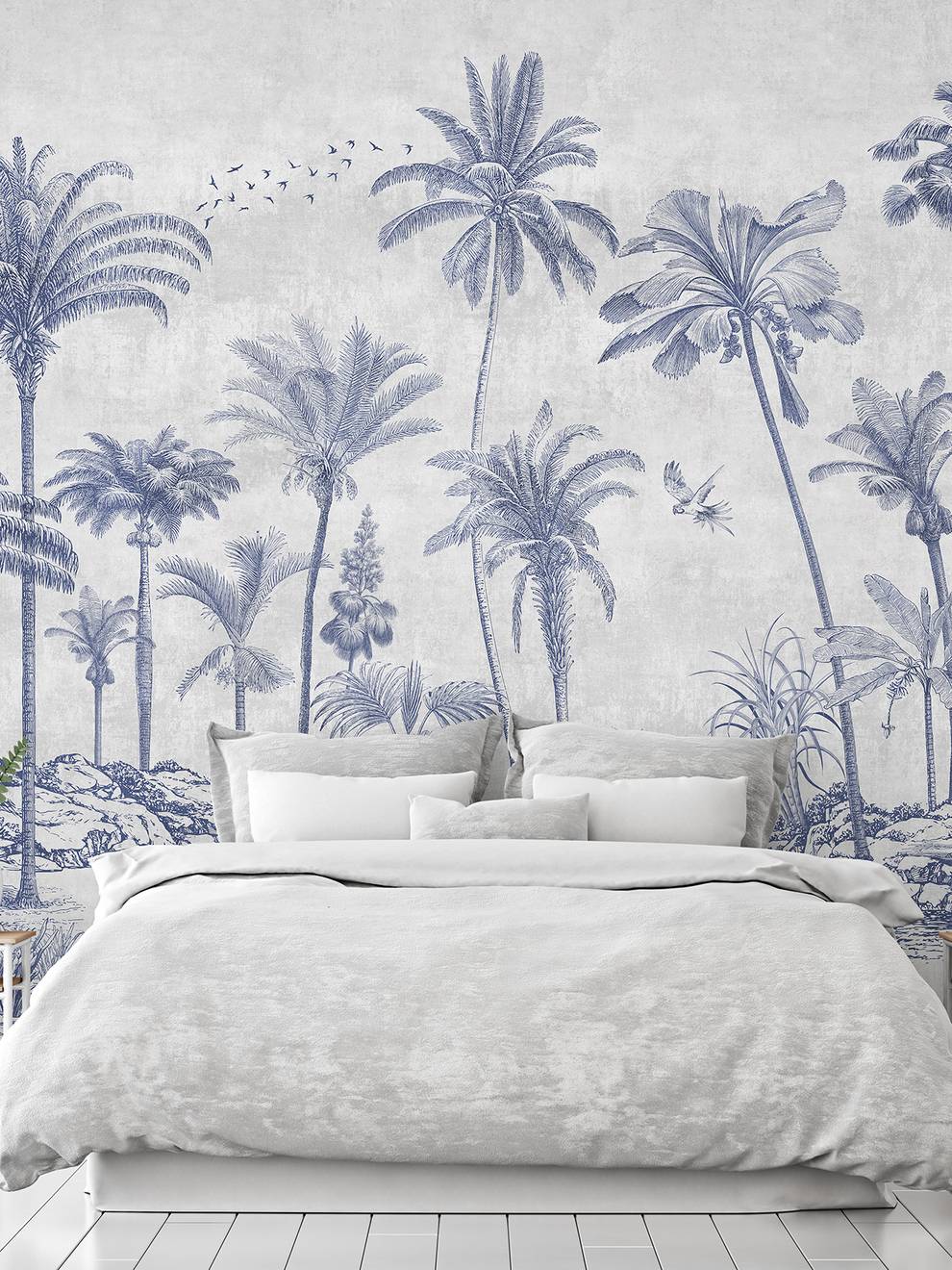 Vintage Sepia Palms Botanical Wallpaper Mural