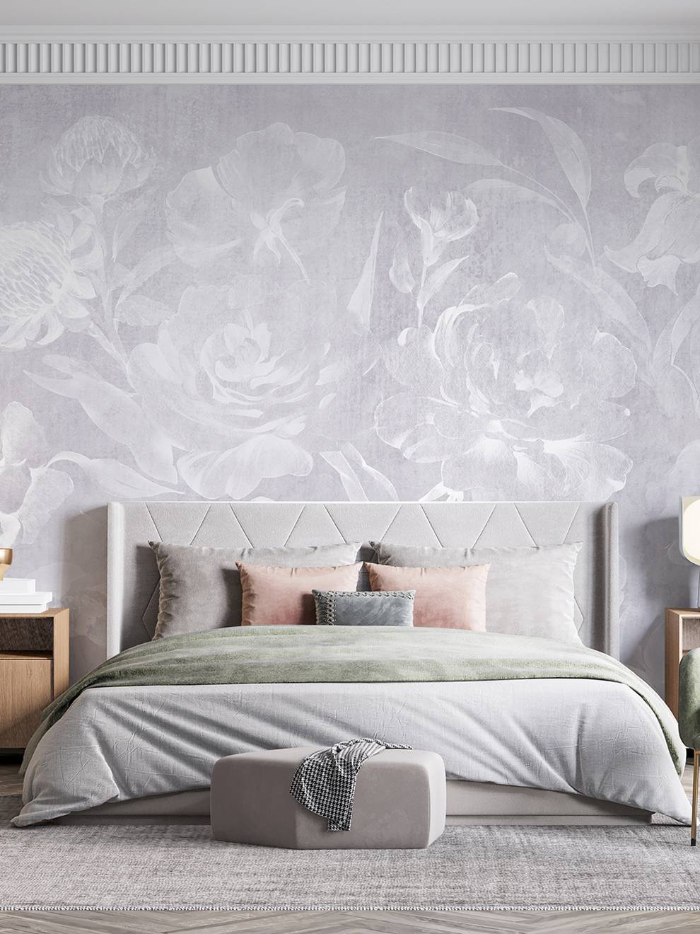 Soft Bohemian Elegance Flower Wallpaper Mural