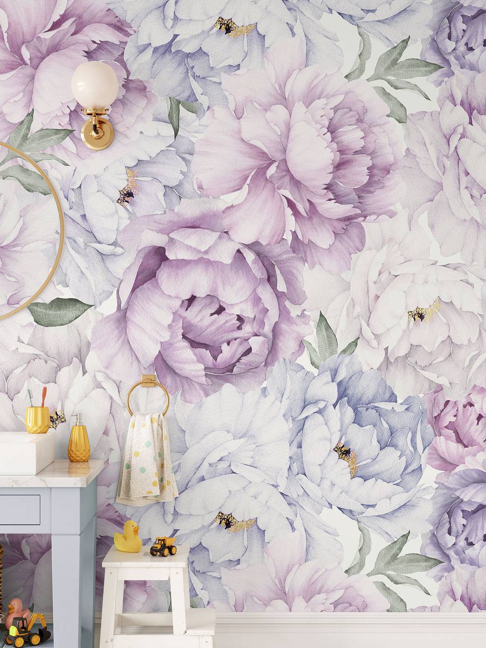 Elegant Peony Blossom Wallpaper Mural