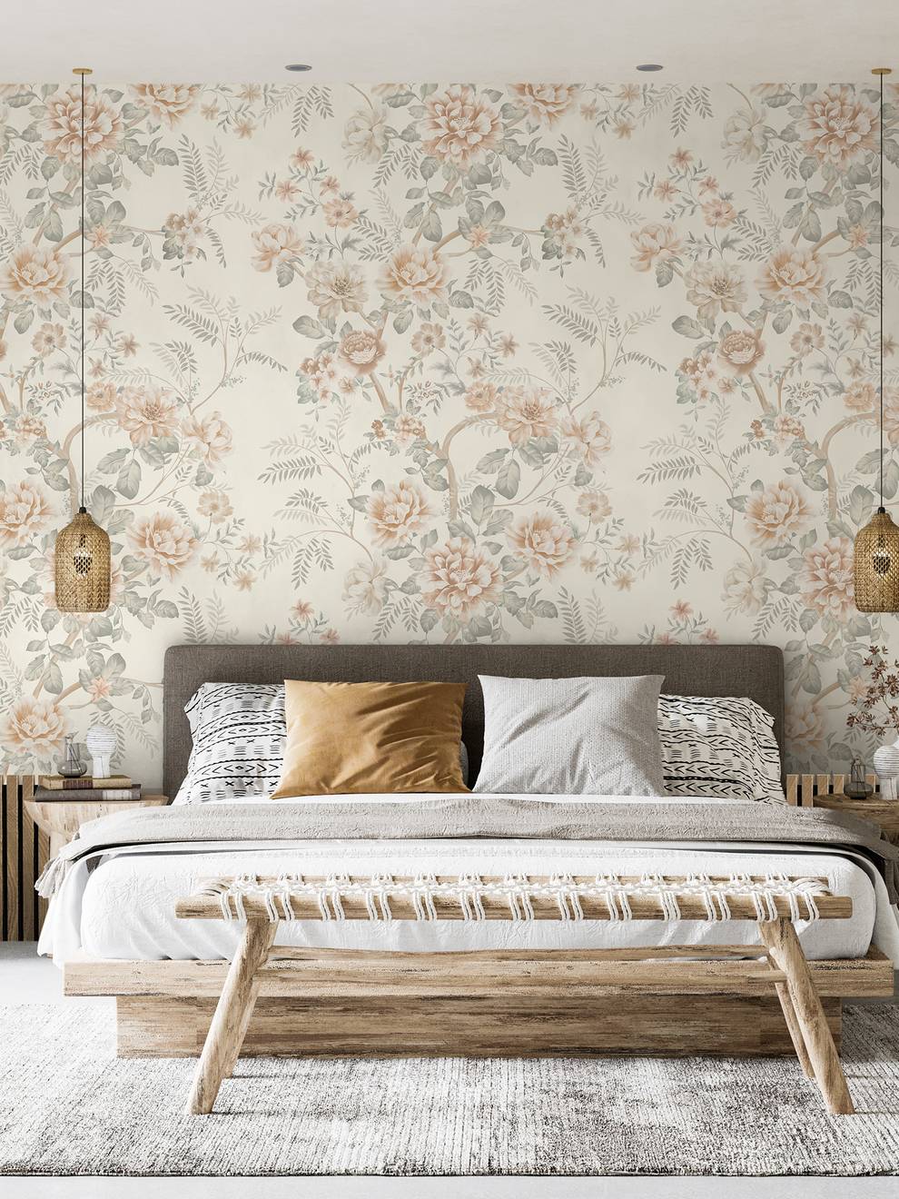 Elegant Peony Garden Wallpaper Mural