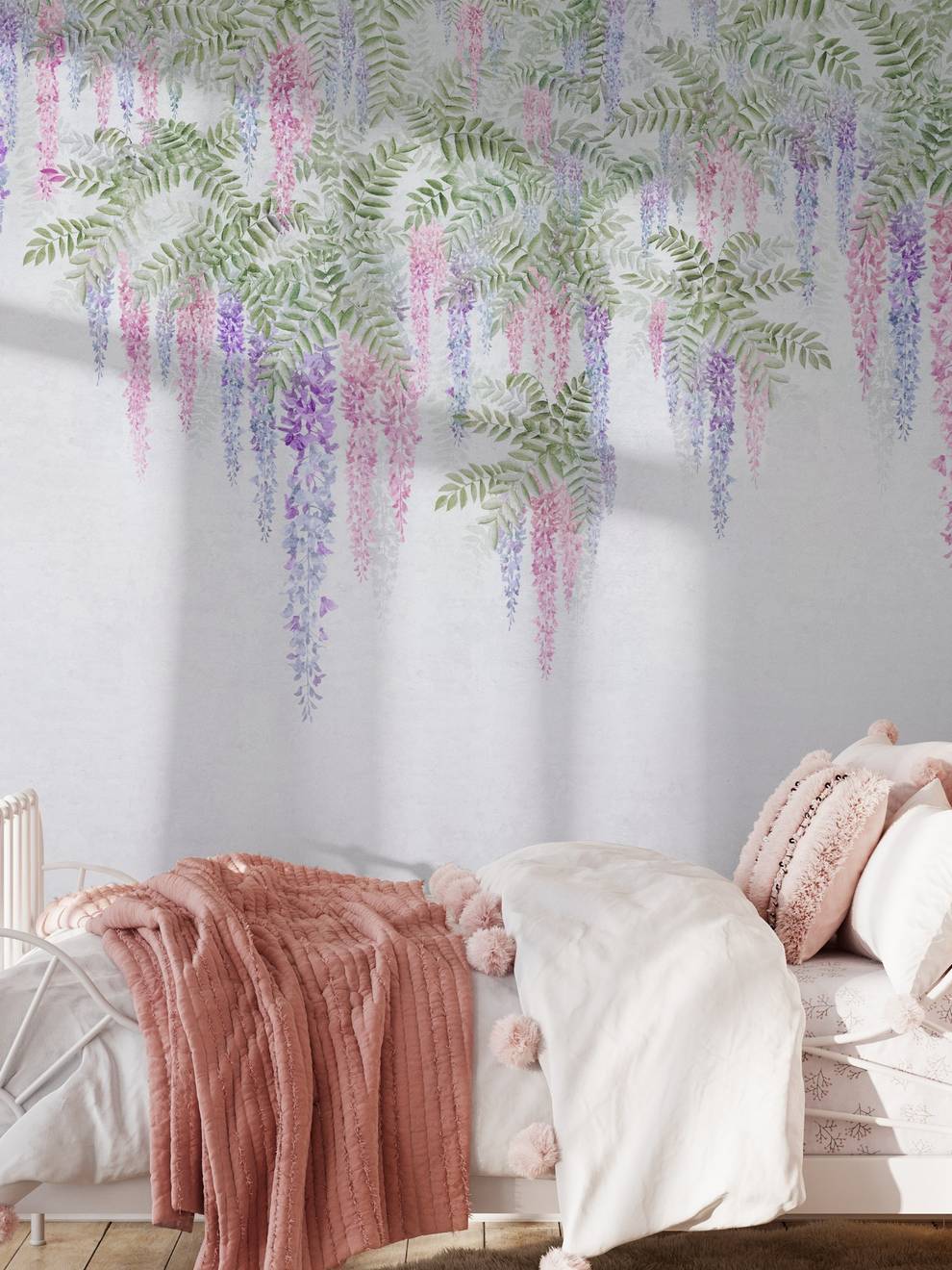 Soft Wisteria Elegance Wallpaper Mural