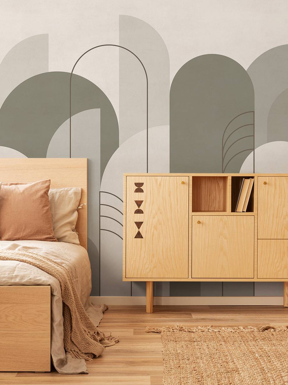 Modern Minimalist Abstract Arches Wallpaper Mural