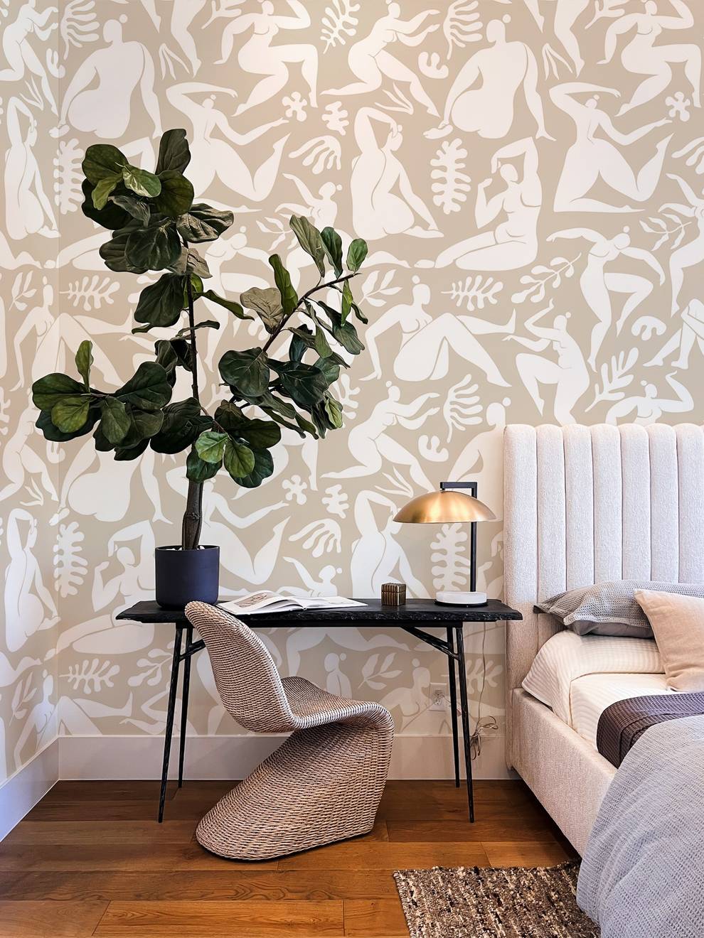 Elegant Abstract Ballet Figures Wallpaper Mural