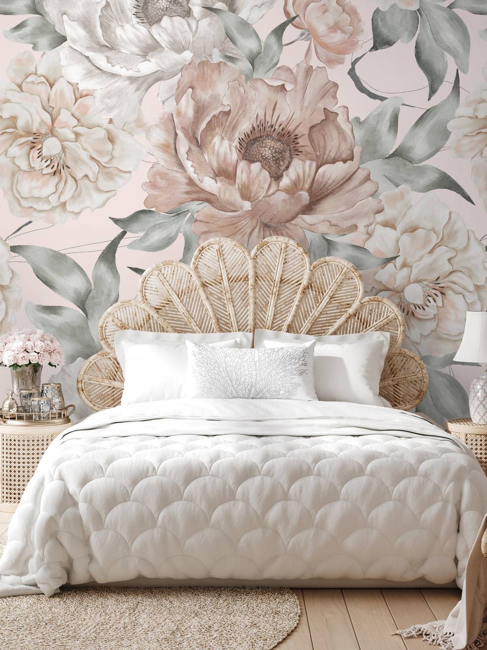 Elegance Blush Peony Wallpaper Mural