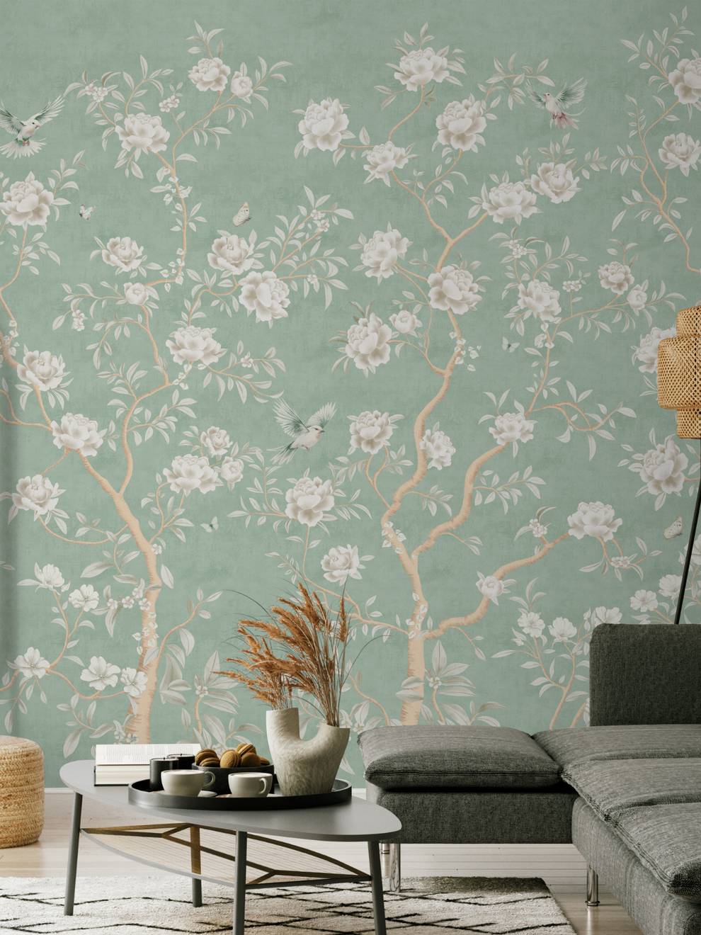 Chinoiserie Chic Floral Elegance Wallpaper Mural