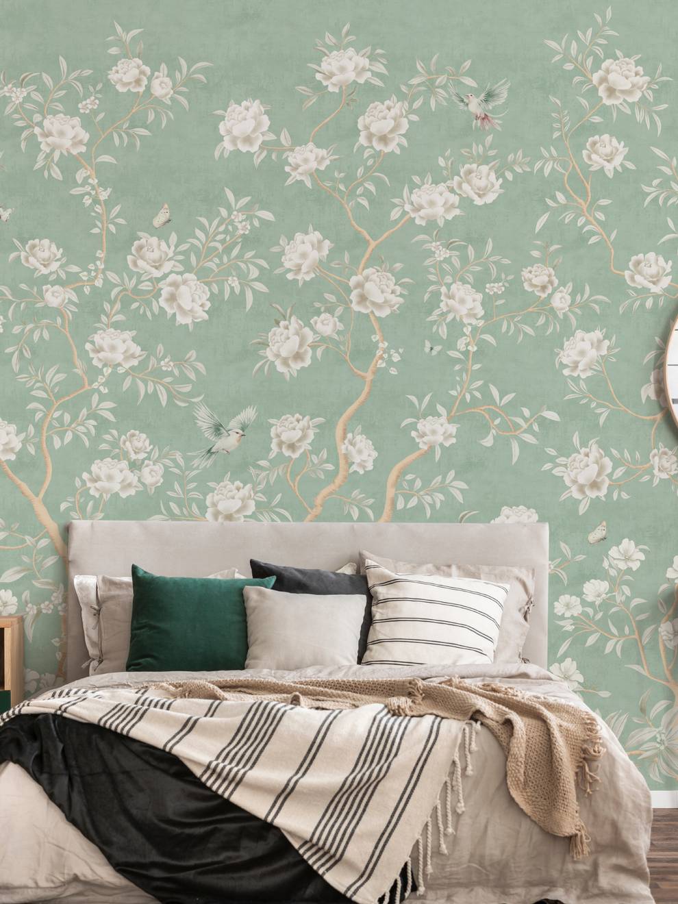 Chinoiserie Chic Floral Elegance Wallpaper Mural