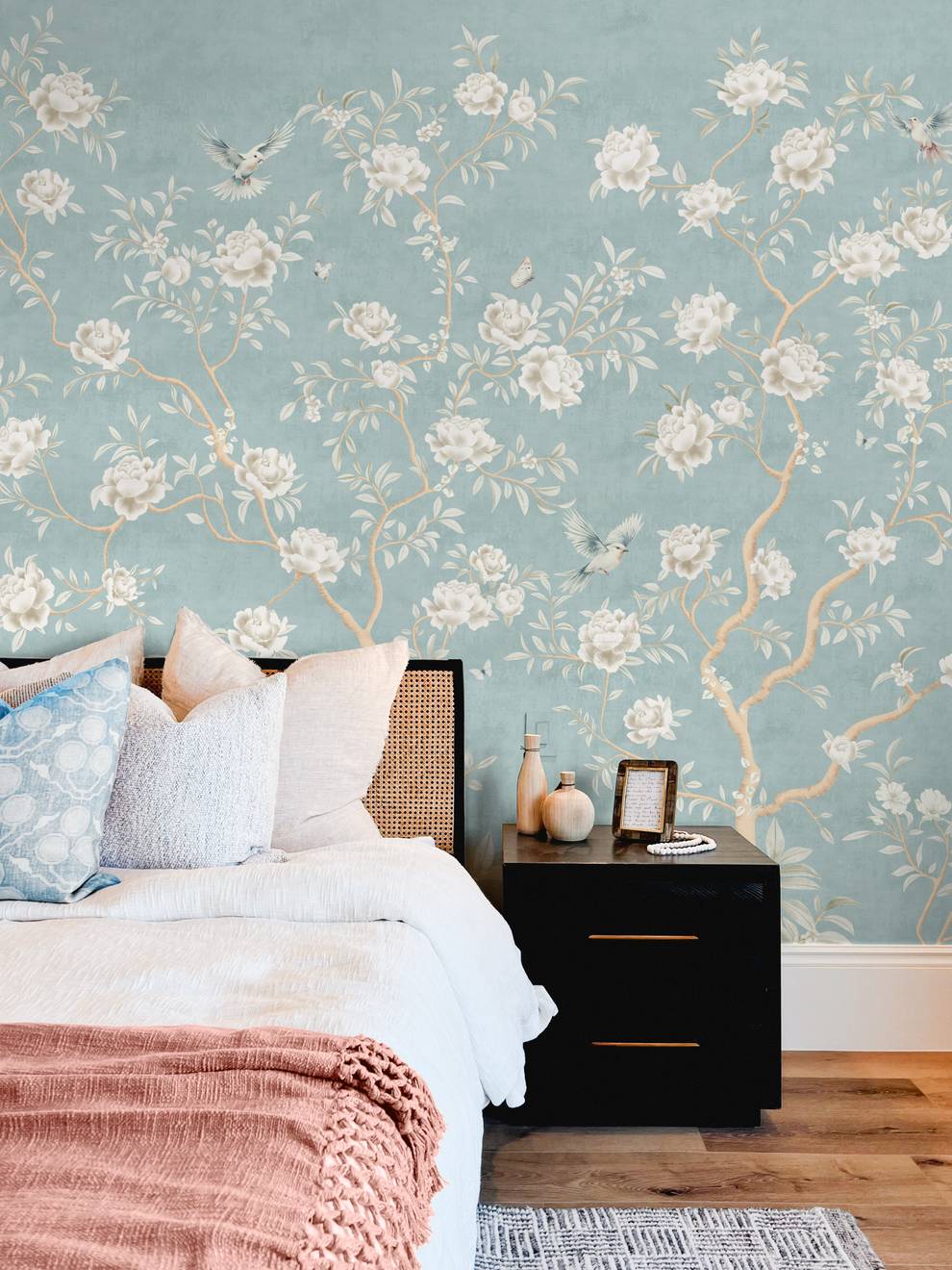 Chinoiserie Chic Floral Elegance Wallpaper Mural