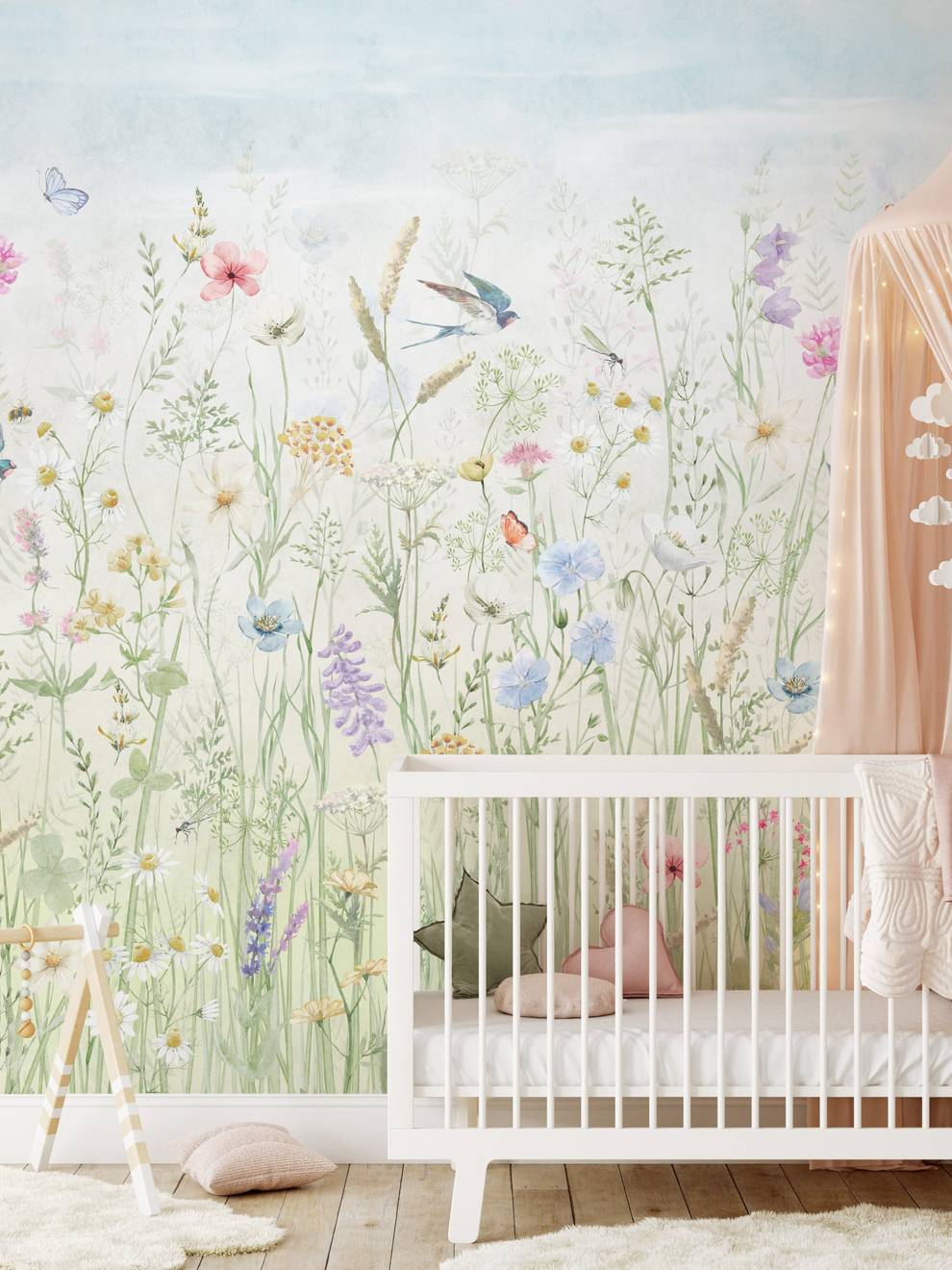 Delicate Floral Harmony Nature Wallpaper Mural