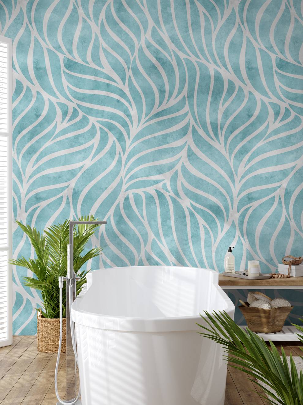 Abstract Wave Patterns Elegant Wallpaper Mural