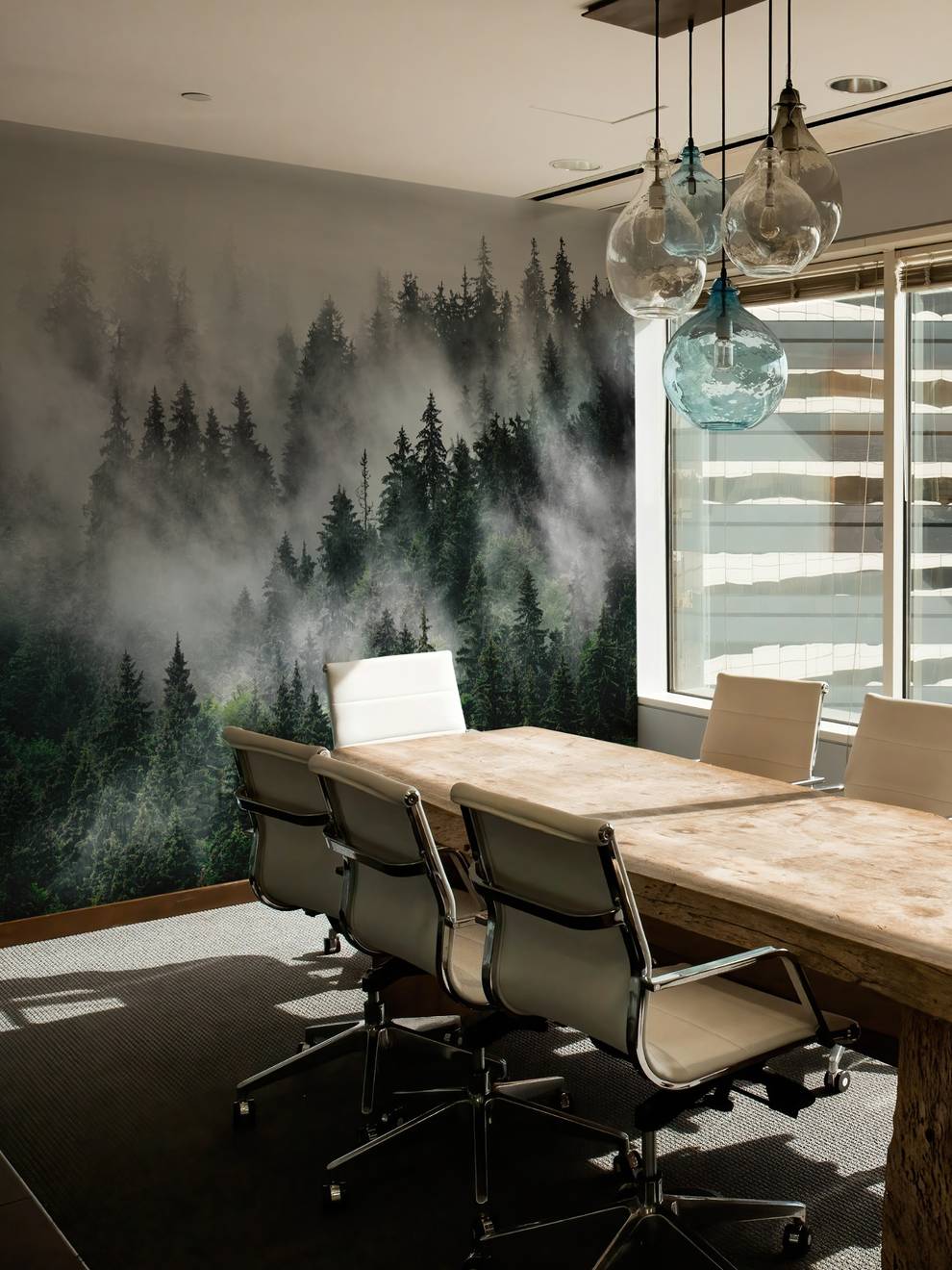 Serene Misty Forest Landscape Wallpaper Mural