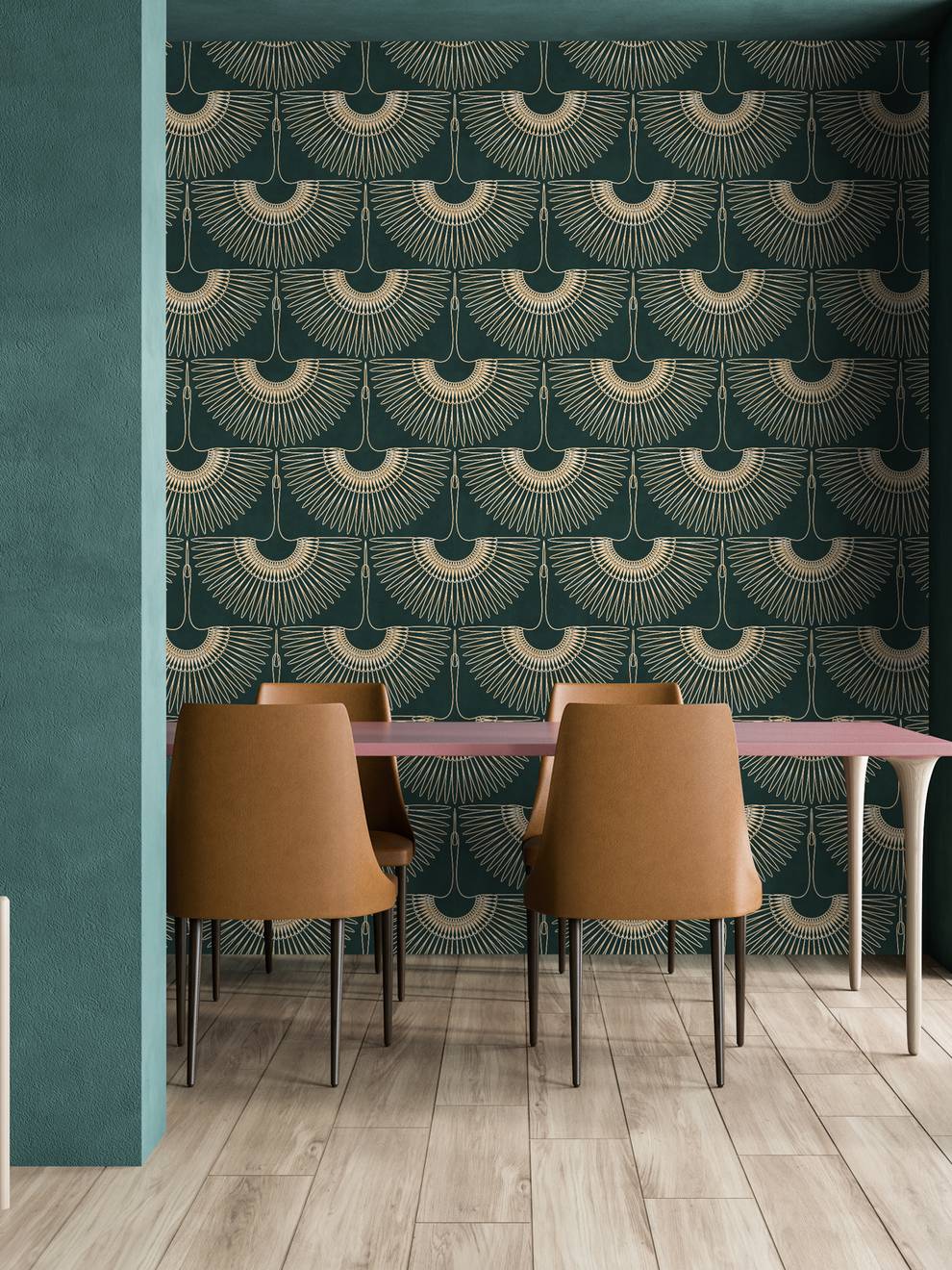 Japanese Crane Harmony Pattern Wallpaper Mural