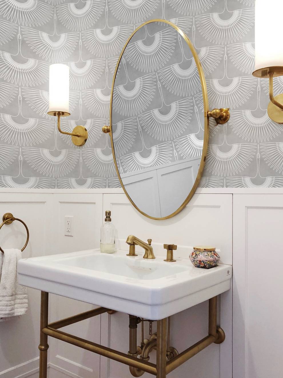 Japanese Crane Harmony Pattern Wallpaper Mural