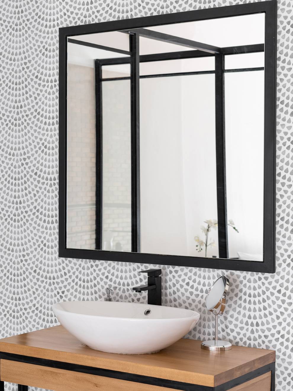 Abstract Aqua Raindrop Pattern Wallpaper Mural