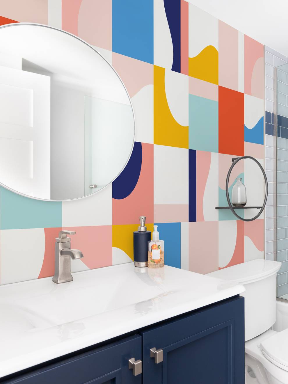 Abstract Colorful Geometric Shapes Wallpaper Mural