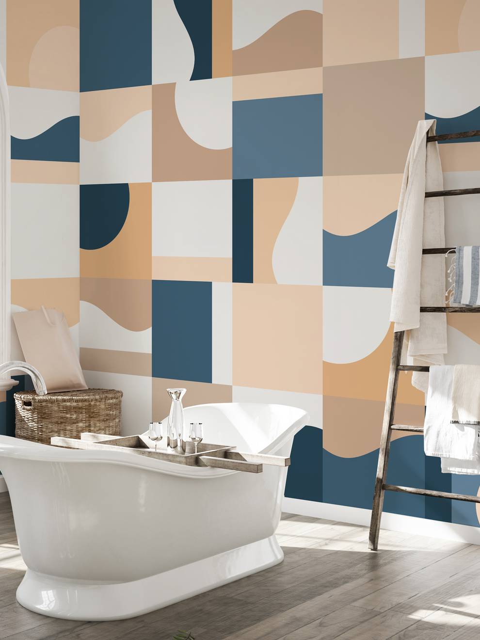 Abstract Colorful Geometric Shapes Wallpaper Mural