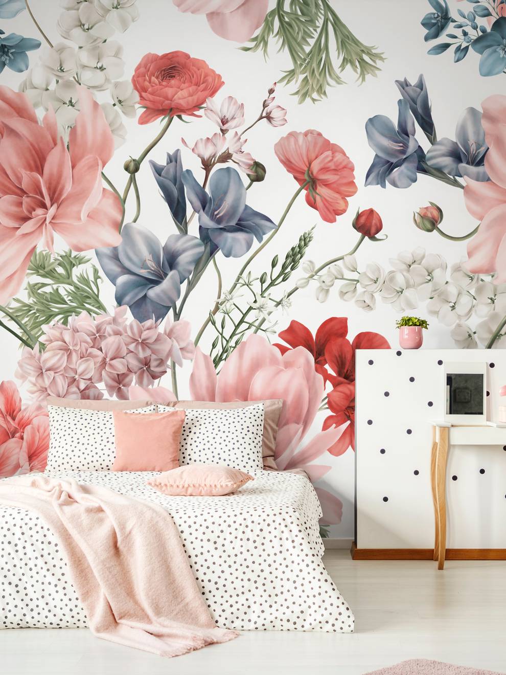 Girls Room Flower Bouquet Wallpaper Mural
