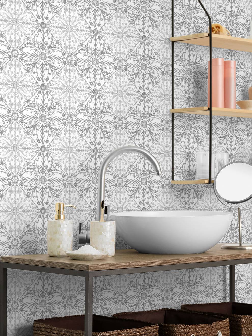 Elegant Moroccan Tile Pattern Wallpaper Mural