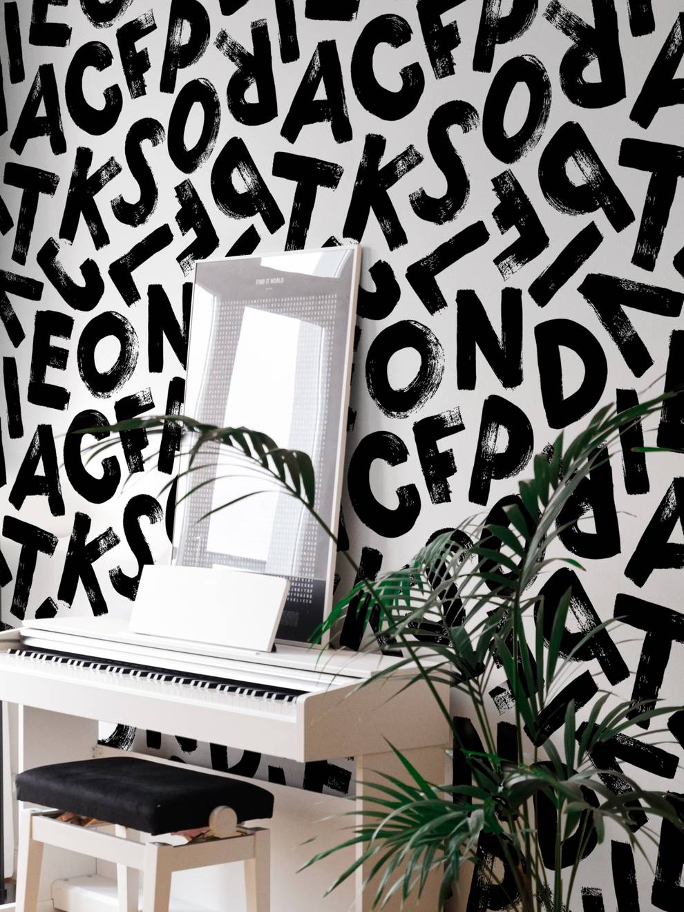 Modern Calligraphy Art Pattern Wallpaper Mural