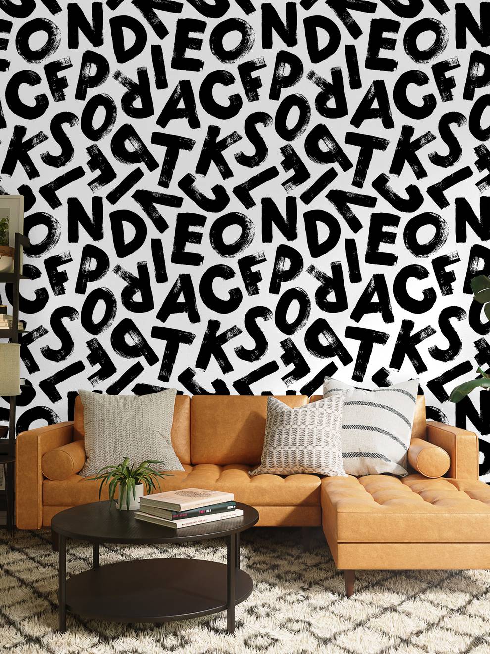 Modern Calligraphy Art Pattern Wallpaper Mural