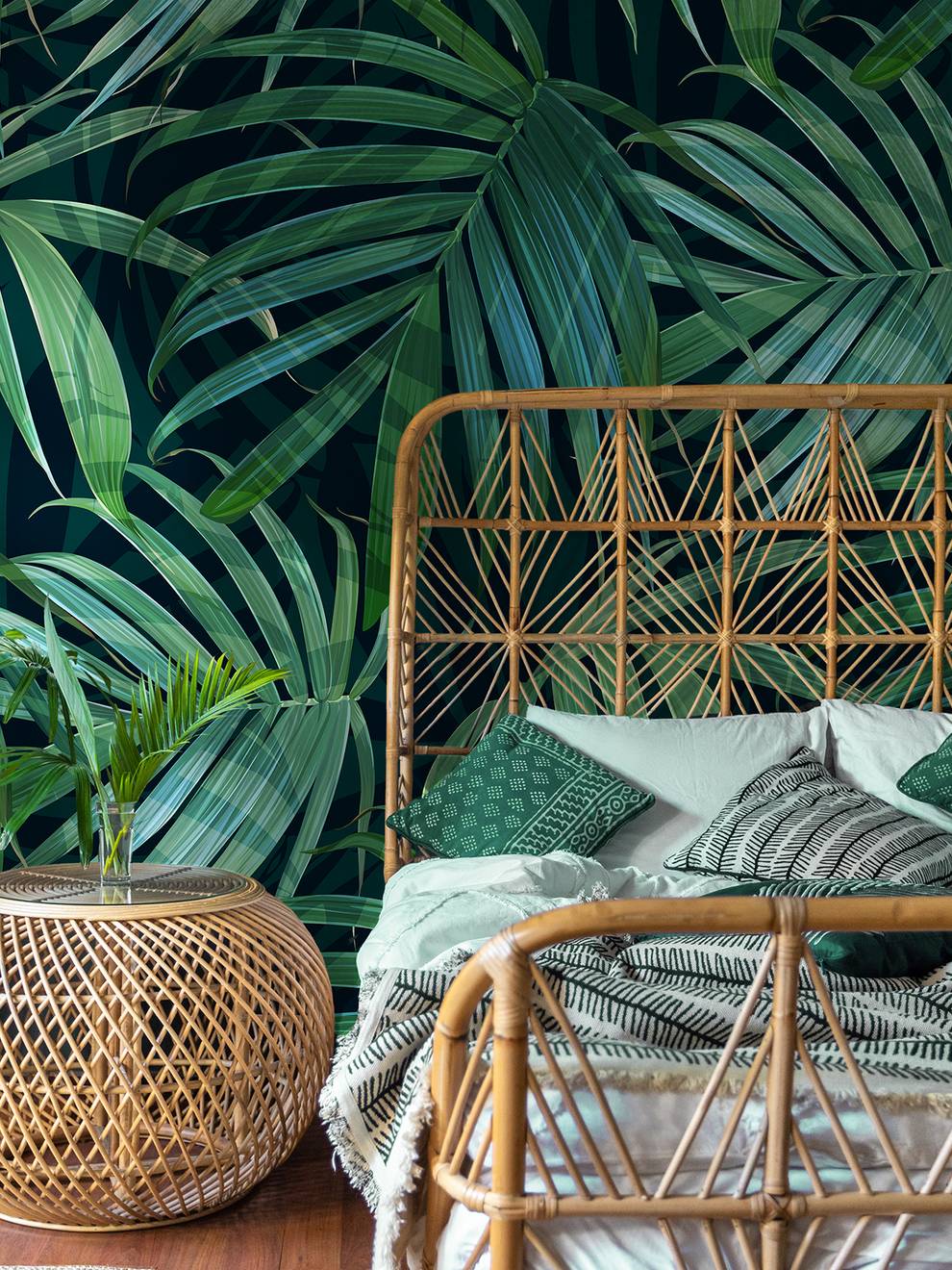 Lush Tropical Palm Fronds Wallpaper Mural