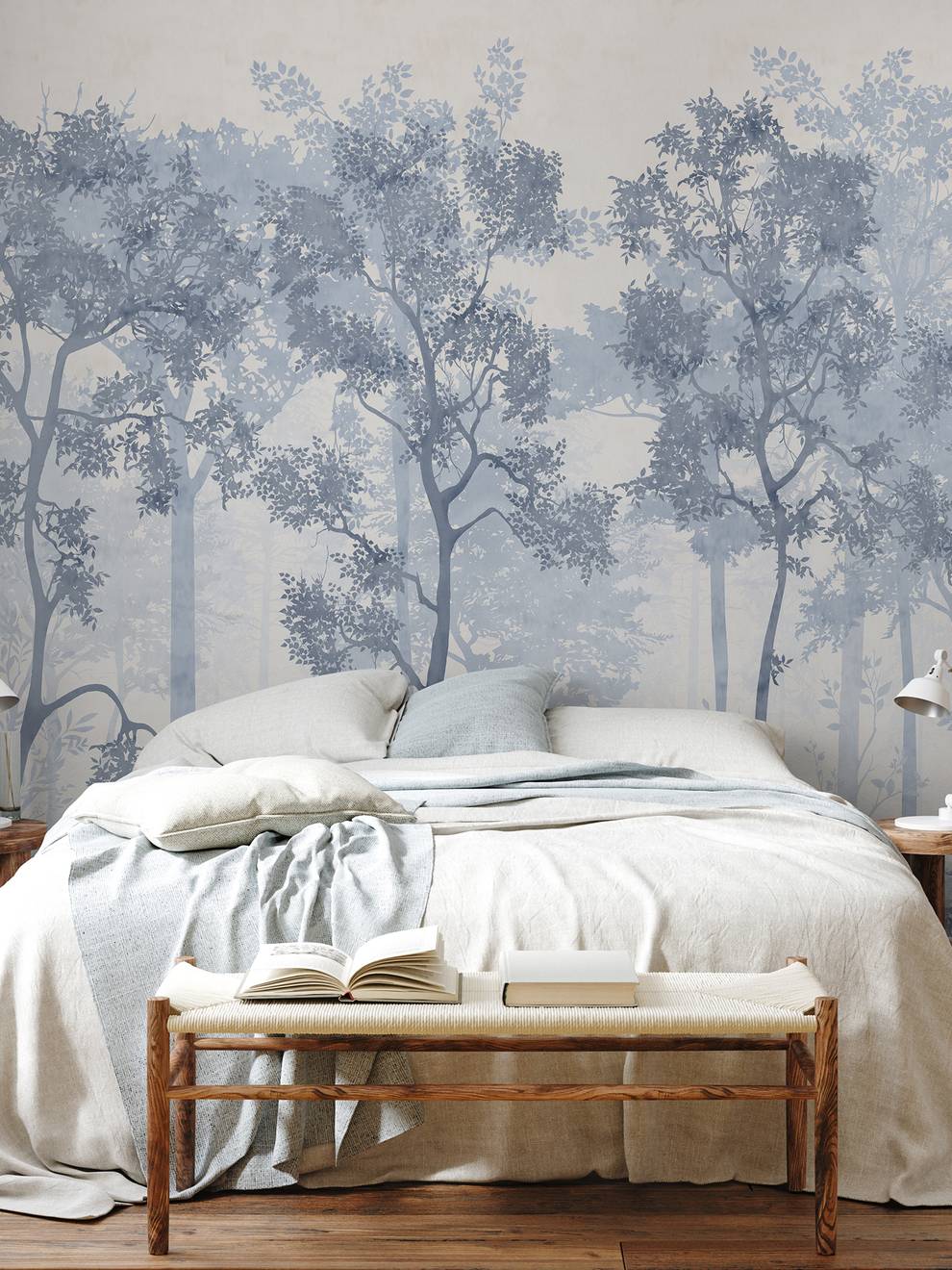 Tranquil Dawn Forest Wallpaper Mural
