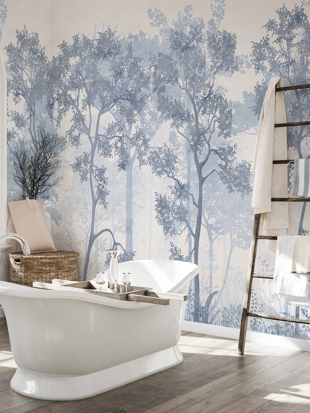 Tranquil Dawn Forest Wallpaper Mural