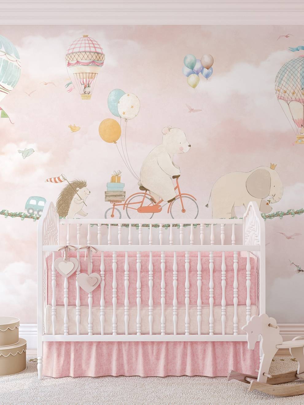 Cute Animal Convoy with Hot Air Balloons