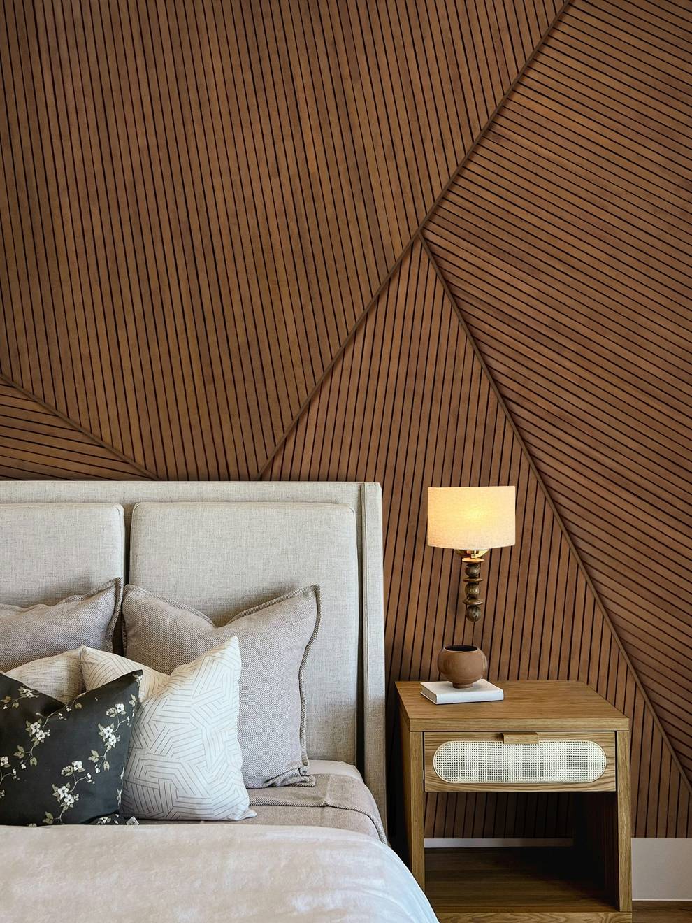 Modern Geometric Wood Effect Wallpaper