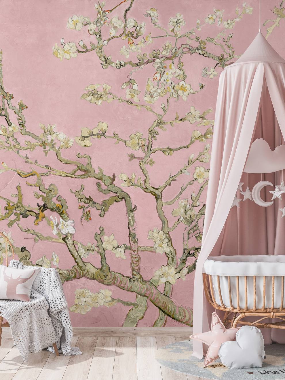 Van Gogh Almond Blossom Oil Paint Wallpaper Mural