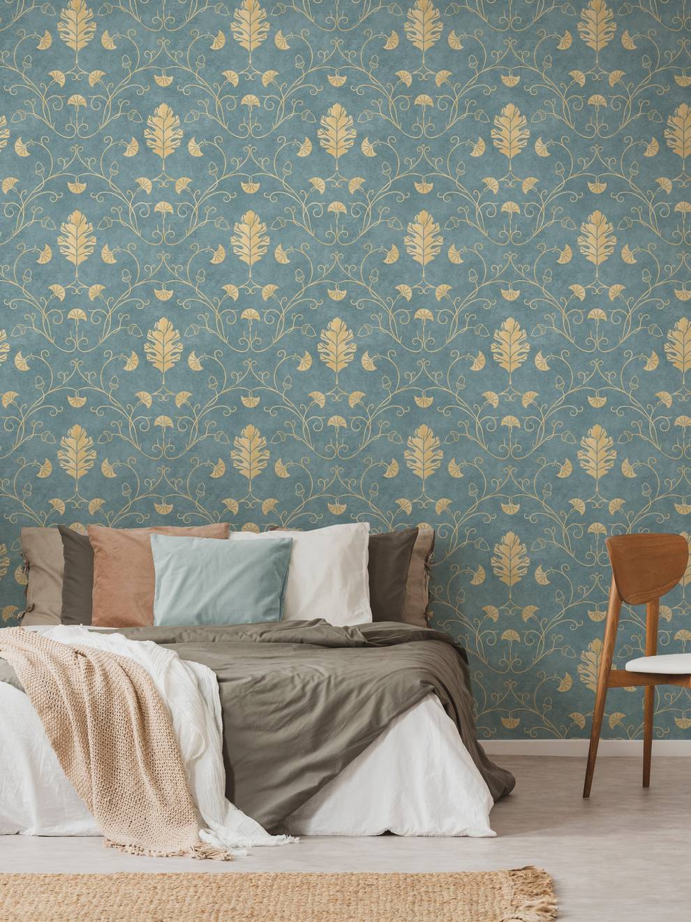 Elegant Floral Vine Pattern Wallpaper Mural