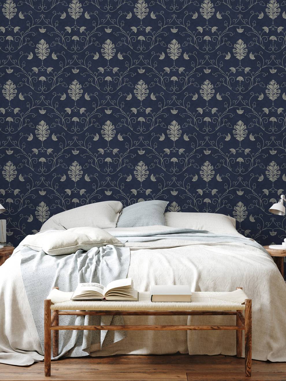 Elegant Floral Vine Pattern Wallpaper Mural