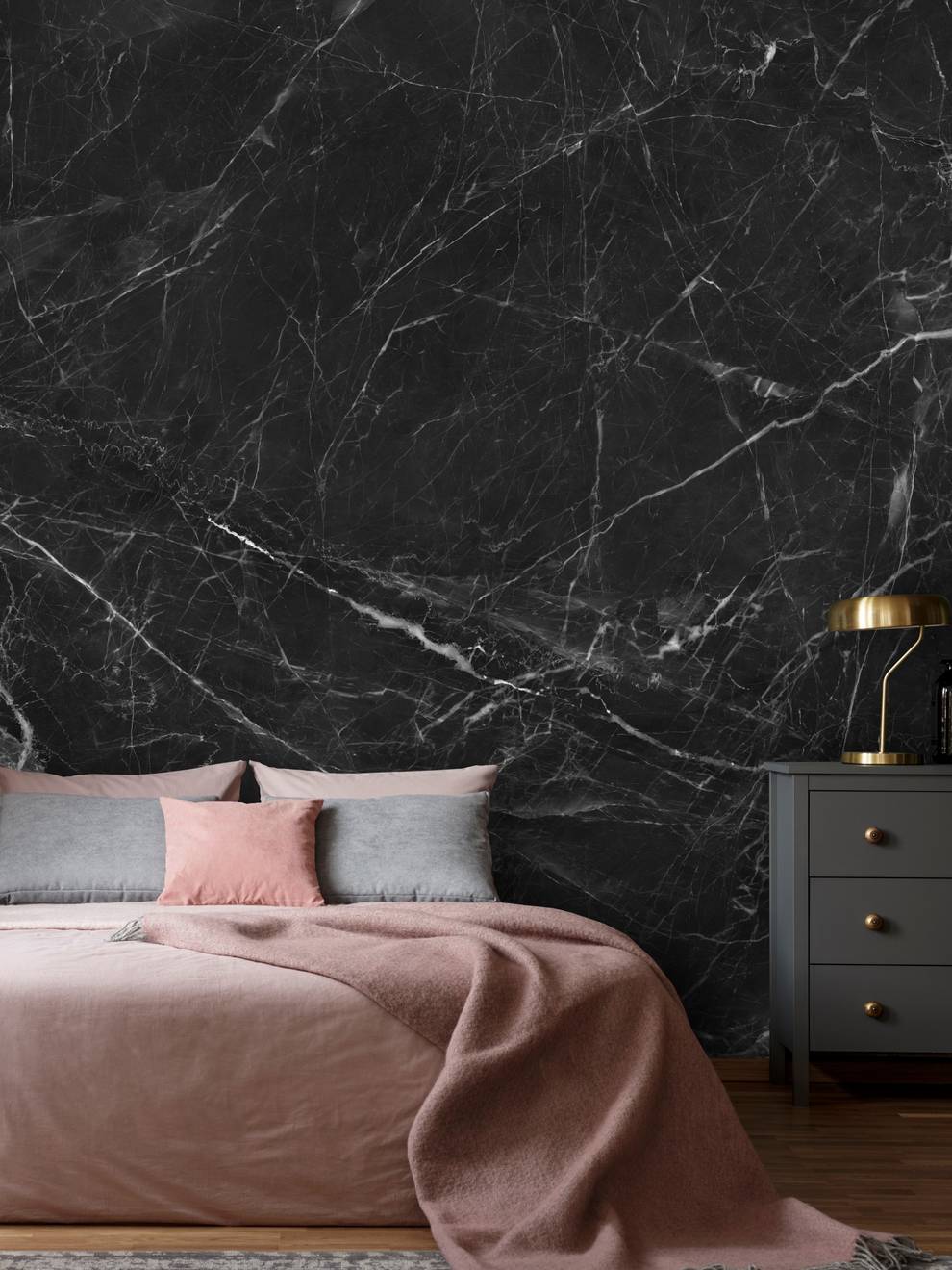 Luxury Dark Marble Effect Wallpaper Mural