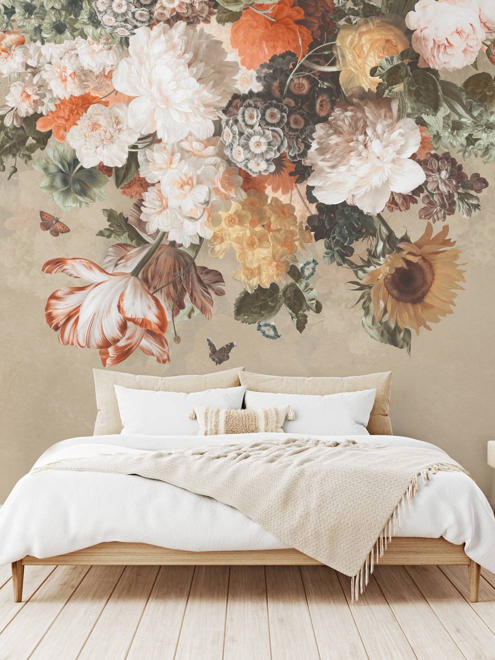 Enchanted Dutch Floral Bouquet Wallpaper Mural