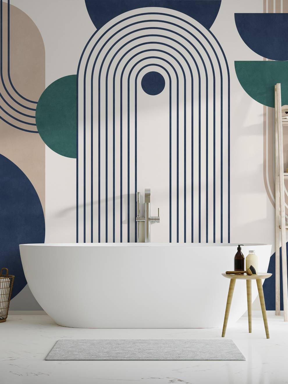 Modern Geometric Arch Lines Wallpaper Mural