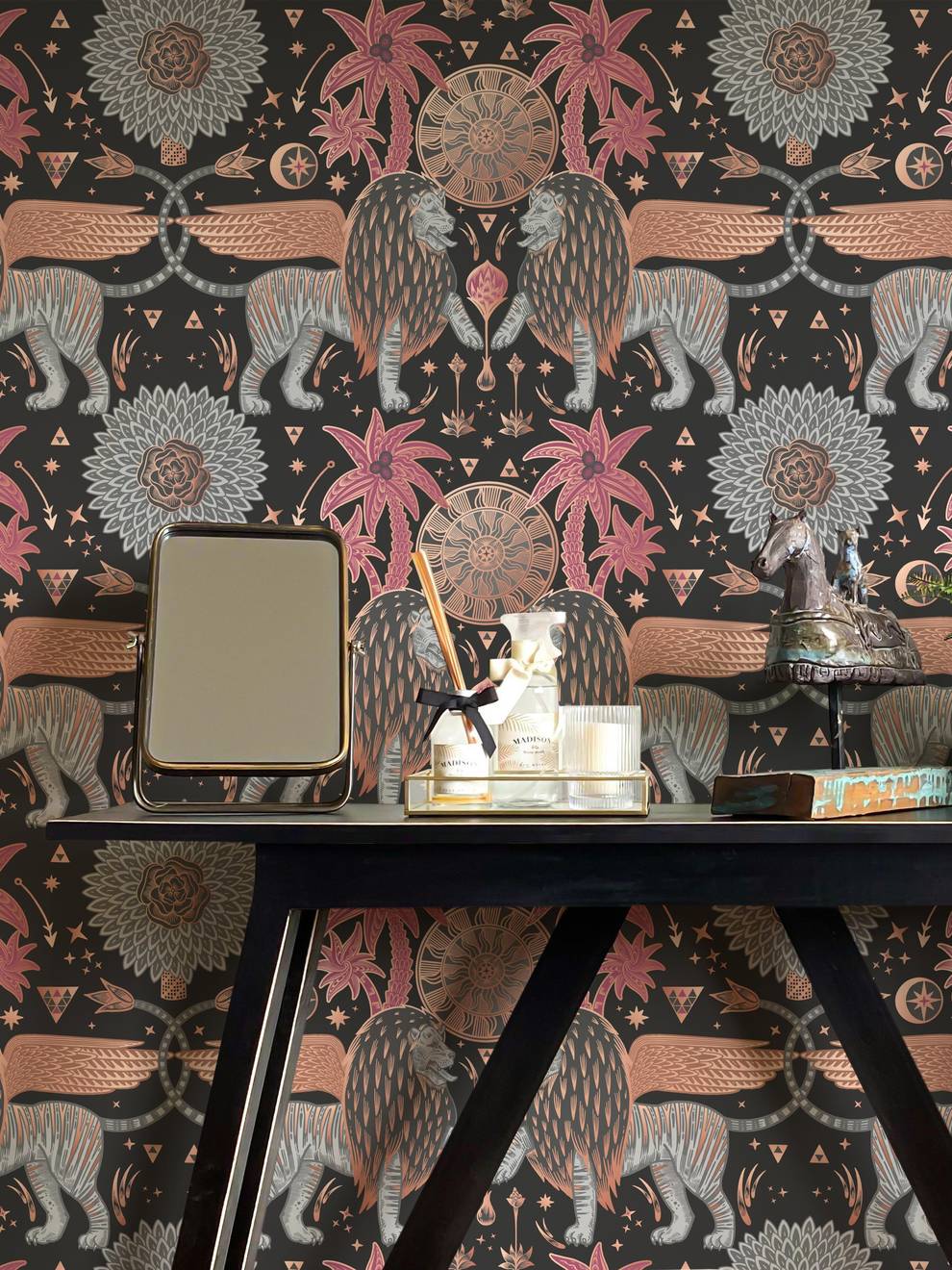Mystical Winged Lions Wallpaper Mural