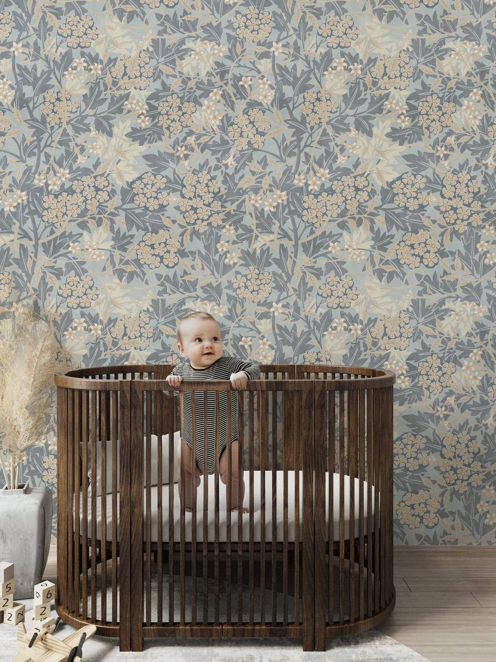 Classic Botanical Floral Foliage Wallpaper Mural