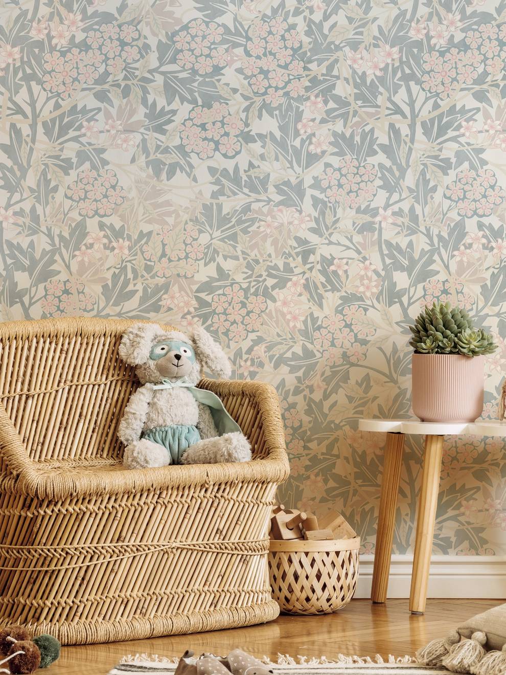 Kids Soft Pastel Botanical Wallpaper Mural