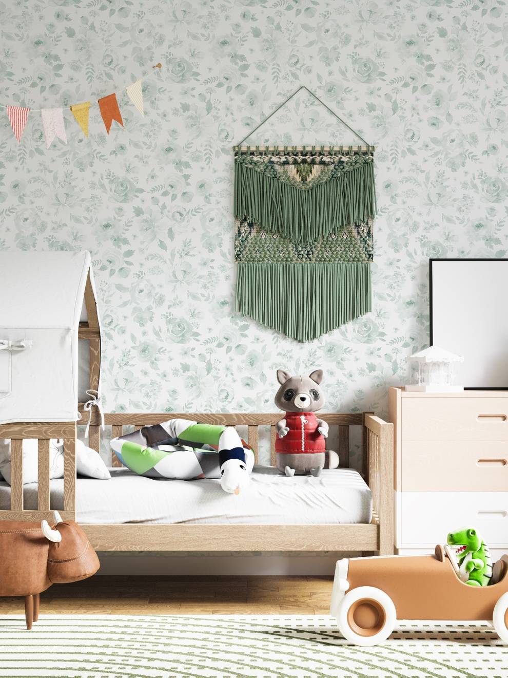 Elegant Soft English Floral Wallpaper Mural