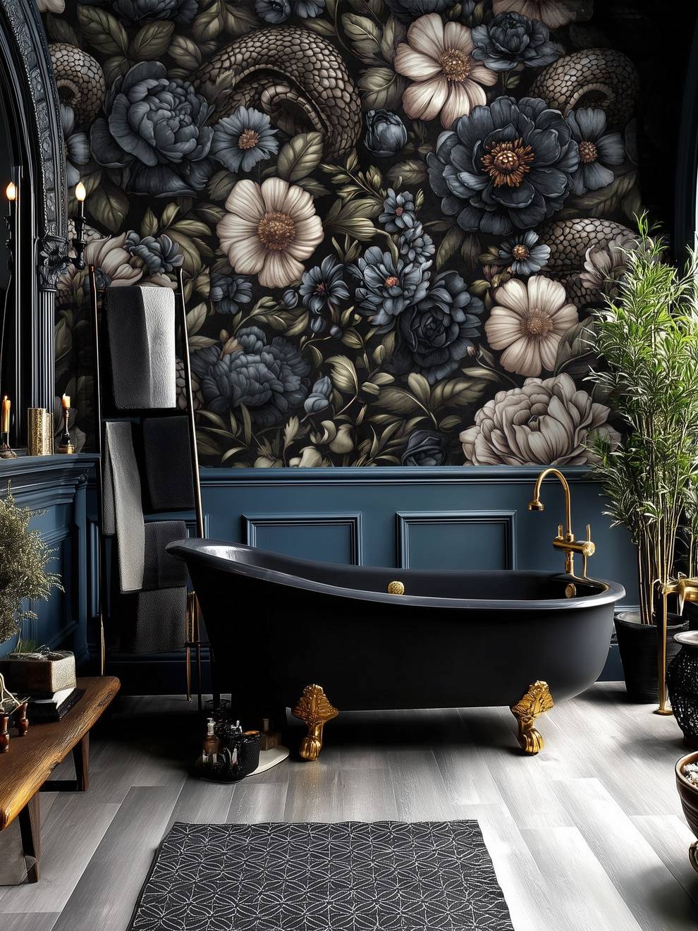 Gothic Serpent Flowers Wallpaper Mural