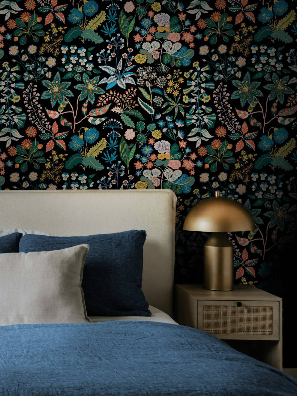 Vintage Dark Botanical Garden Wallpaper Mural