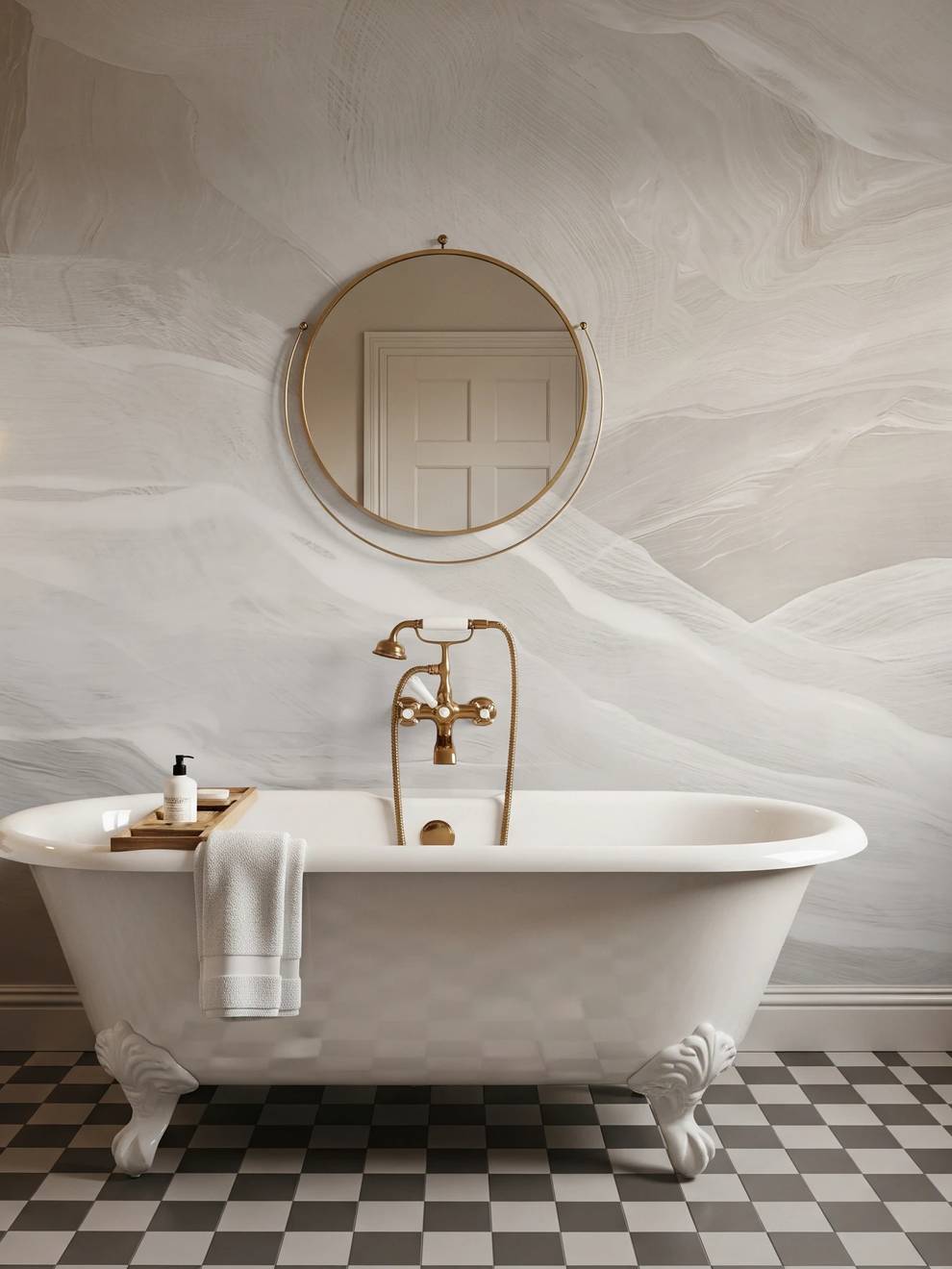 Modern Abstract Wave Wallpaper Mural