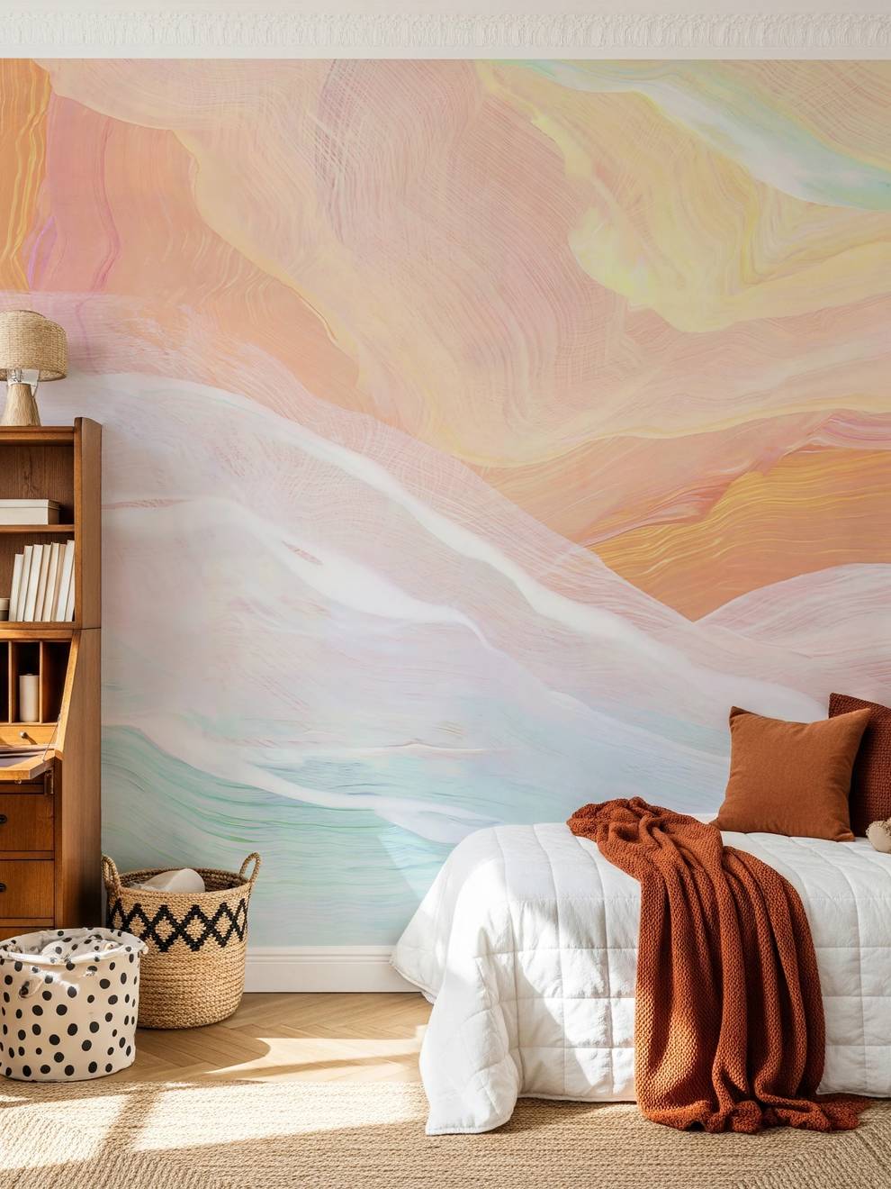 Modern Abstract Wave Wallpaper Mural