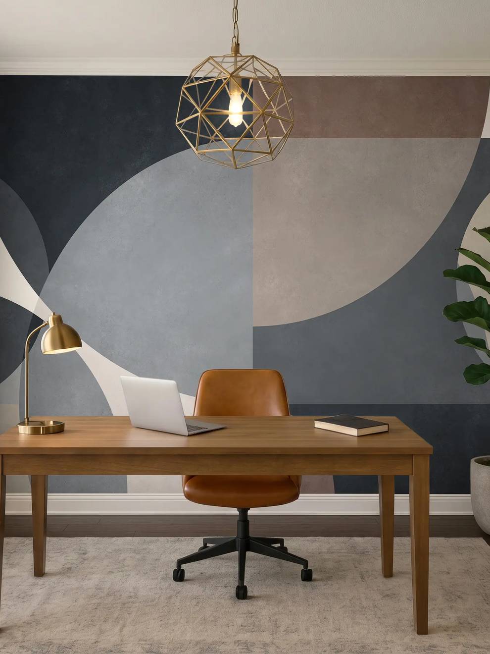 Modern Abstract Geometric Shapes Wallpaper Mural