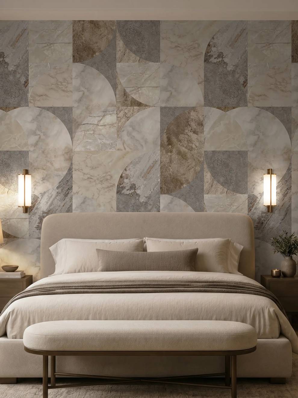 Modern Abstract Geometric Marble Wallpaper Mural