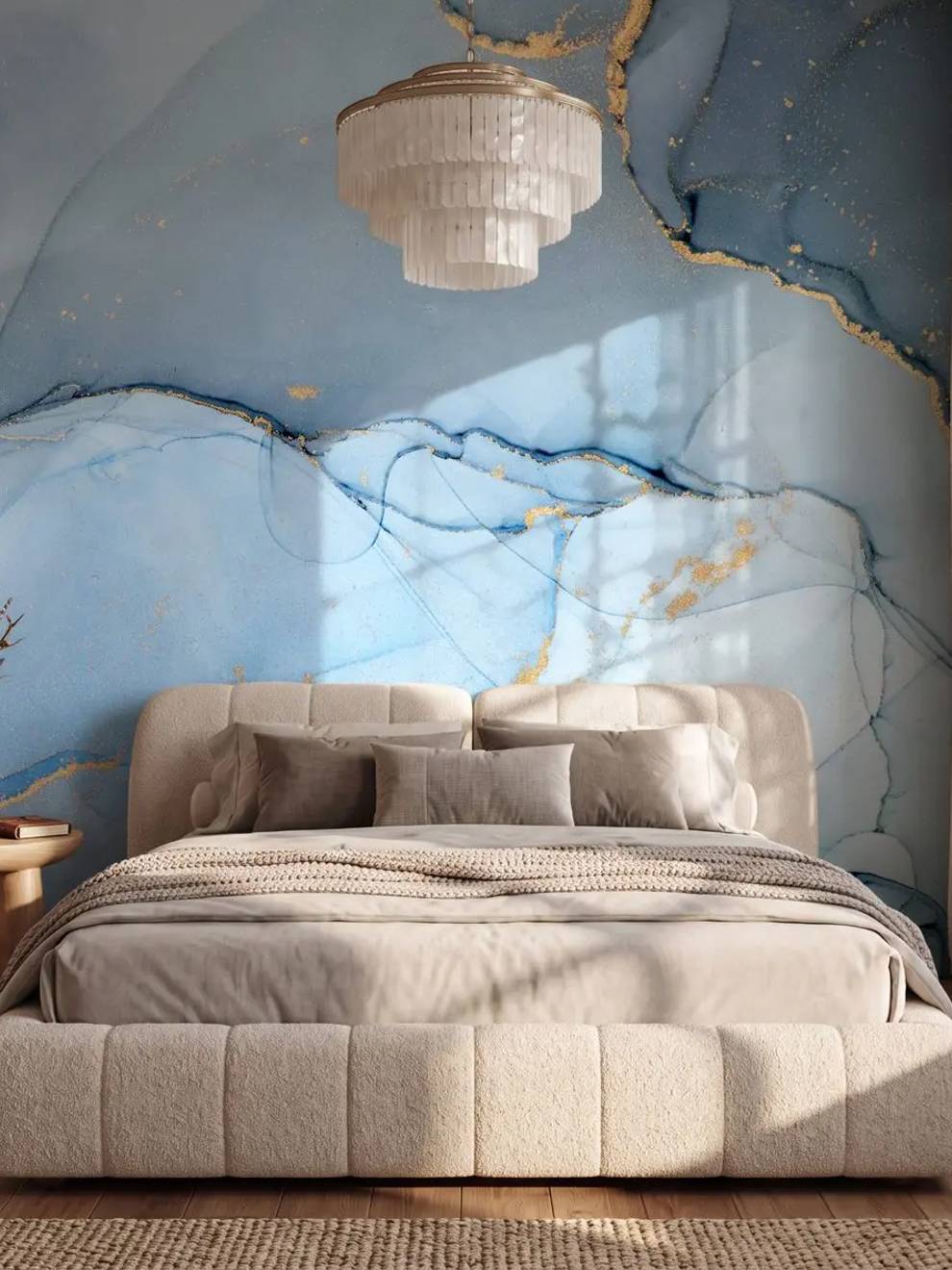 Powder Blue Marble Wallpaper Mural