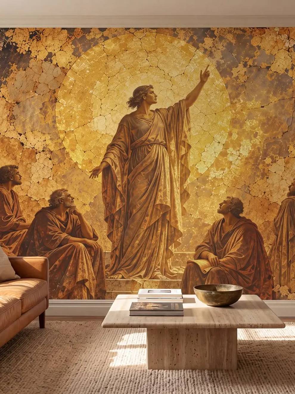Renaissance Wallpaper Mural with Golden Halo