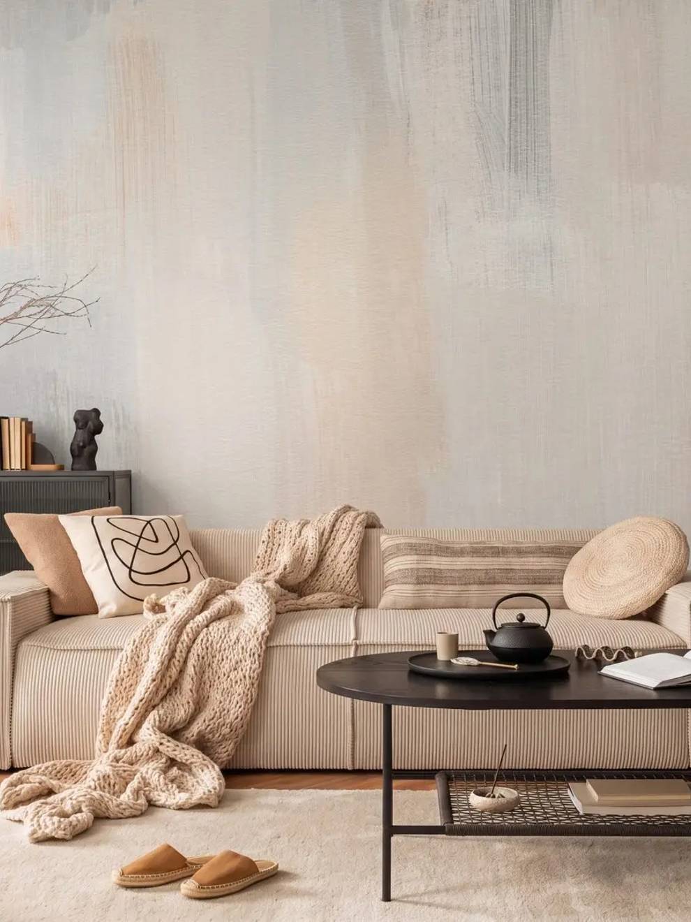 Blue Grey Abstract Wallpaper Mural